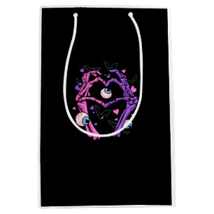 Herz Skeleton Hands - Halloween Pastel Goth Eyeba Mittlere Geschenktüte