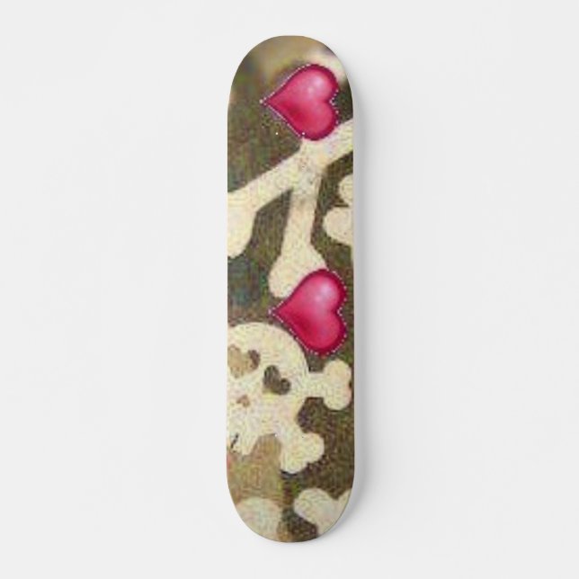 Herz/Skulls Camouflage Skateboard aussehen (Vorne)