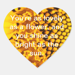 Herz Sonnenblume Herz-Aufkleber