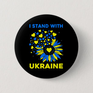Herz-Sonnenblume Ich stehe mit der Ukraine Button