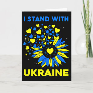 Herz Sonnenblume Ich stehe mit der Ukraine Karte