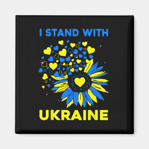 Herz-Sonnenblume Ich stehe mit der Ukraine  Magnet