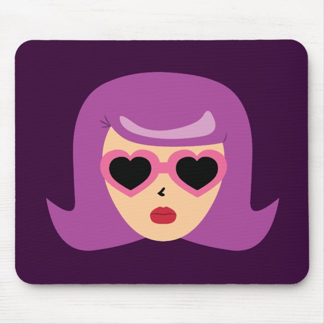 Herz Sonnenbrille Mousepad (Vorne)