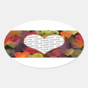 Herz-Spante 1 + Ihr Foto Ovaler Aufkleber