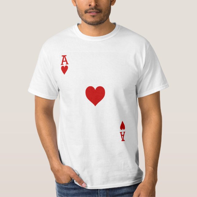 Herz-Spielkarte T-Shirt (Vorderseite)
