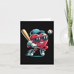 Herz spielt Baseball Jungen Kinder Baseball Valent Karte