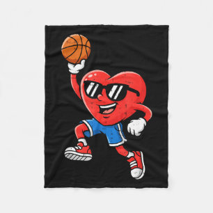Herz spielt Basketball am Valentinstag für jugendl Fleecedecke