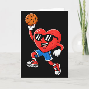 Herz spielt Basketball Valentinstag für jugendlich Karte