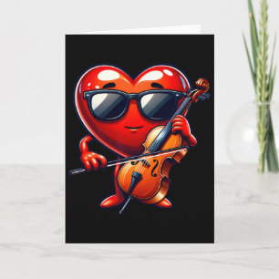 Herz spielt Cello Valentinstag Valentine Männer W Karte