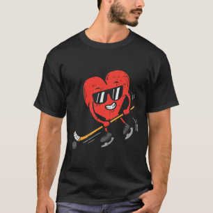 Herz spielt Eishockey Valentinstag Liebe Sport T-Shirt