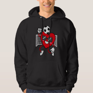 Herz spielt Fußball Valentinstag Fußball Jungen Hoodie