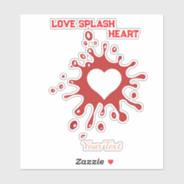 Herz-Splash-Art – Kreative Liebesausdrucksdesign Aufkleber