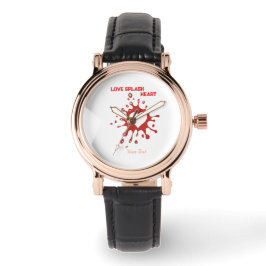 Herz-Splash-Art – Kreatives Liebesausdruck-Design Armbanduhr