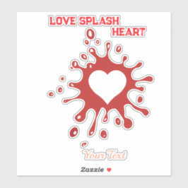 Herz-Splash-Art – Kreatives Liebesausdruck-Design Aufkleber