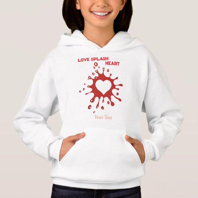 Herz-Splash-Art – Kreatives Liebesausdruck-Design Hoodie (Vorderseite)