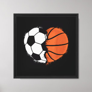 Herz Sport Fußball Basketball Ball Liebhaber Valen Leinwanddruck