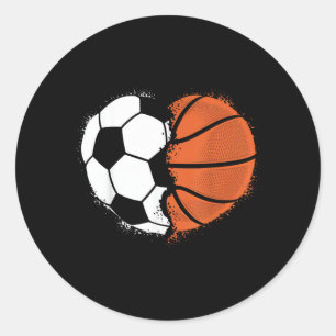 Herz Sport Fußball Basketball Ball Liebhaber Valen Runder Aufkleber