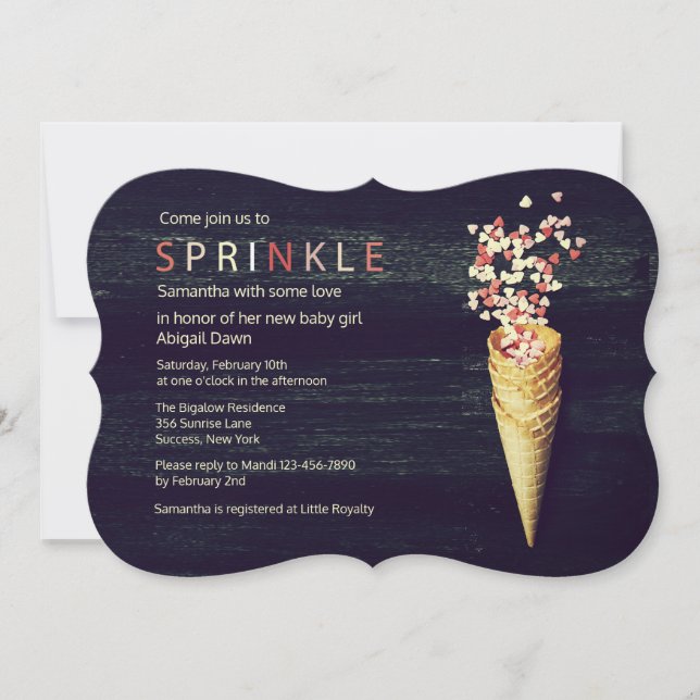 Herz-Sprinkles-Einladung Einladung (Vorderseite)