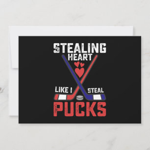 Herz stehlen, wie ich stehle Pucks Hockey Valentin Einladung
