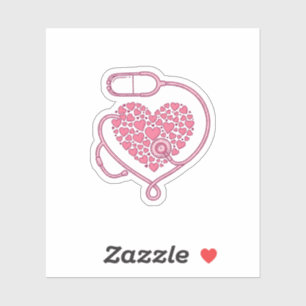 Herz Stethoskop Medizin Liebe Vektor-Shirt-Design Aufkleber