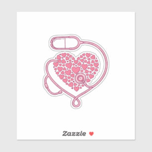 Herz Stethoskop Medizin Liebe Vektor-Shirt-Design Aufkleber