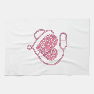 Herz Stethoskop Medizin Liebe Vektor-Shirt-Design Geschirrtuch