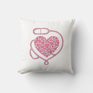Herz Stethoskop Medizin Liebe Vektor-Shirt-Design Kissen