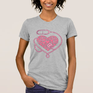 Herz Stethoskop Medizin Liebe Vektor-Shirt-Design T-Shirt