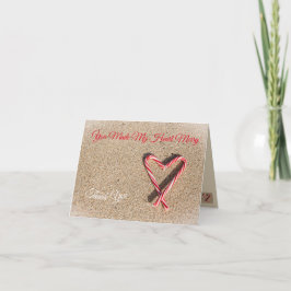 Herz-Streifen-Weihnachtszuckerstange danken Ihnen Feiertagskarte