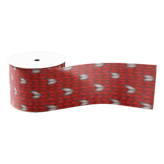HERZ STRICK 3" Grosgrain Ribbon Ripsband (Spule)