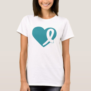 Herz T - Shirt des Eierstockkrebses und