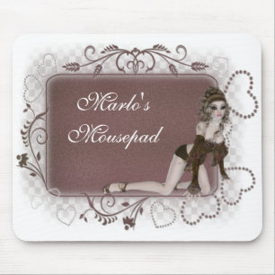 Herz-Tag-Elf-Design - individuell anpassbares Mous Mousepad