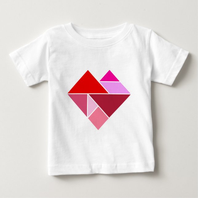 Herz Tangram Baby T-shirt (Vorderseite)