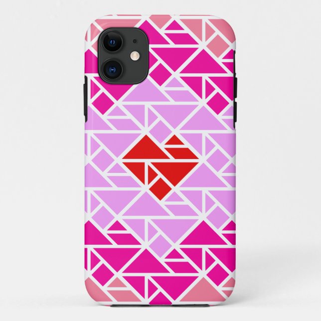Herz-Tangram-Muster Case-Mate iPhone Hülle (Rückseite)