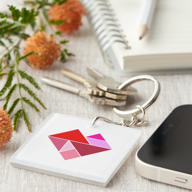 Herz Tangram Schlüsselanhänger (Vorderseite rechts)