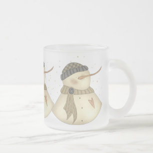 Herz-Tasse Weihnachten Snowmans Mattglastasse