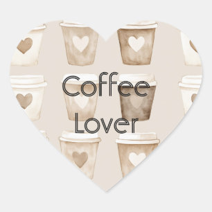 Herz-Tassen für Creme-Kaffee Herz-Aufkleber