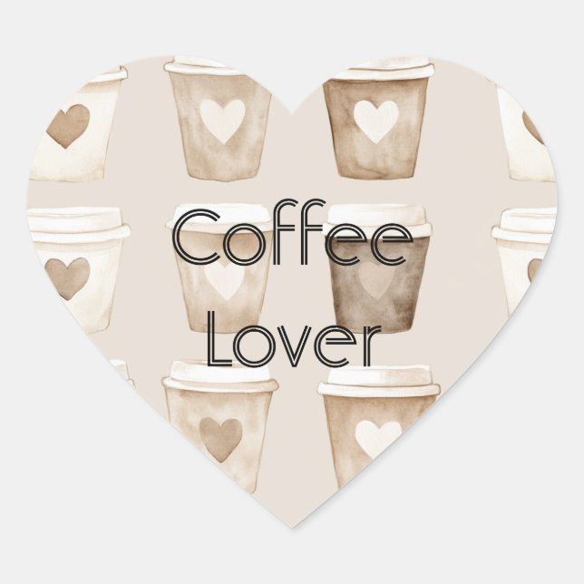 Herz-Tassen für Creme-Kaffee   Herz-Aufkleber (Vorderseite)