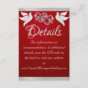 Herz & Tauben, QR-Code - Crimson/Silver Begleitkarte