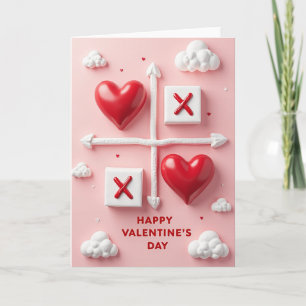 Herz-Tic-Tac-Toe-Valentinskarte Karte