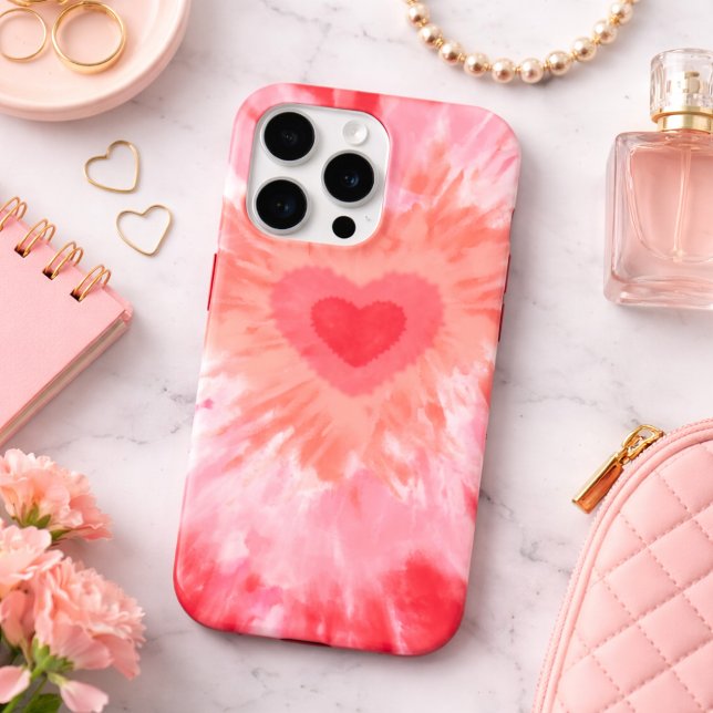 Herz-Tie-Dye-Monogramm  iPhone Hülle (Von Creator hochgeladen)