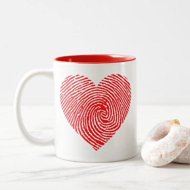 Herz Tinte Zwei-Tone-Tasse Zweifarbige Tasse (Mit Donut)