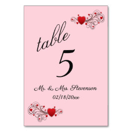 Herz-Tischnummer Tischnummer