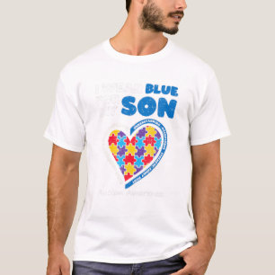Herz trage ich Blau für mein Sohn Autismus Bewusst T-Shirt