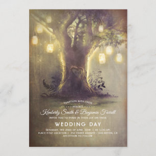 Herz Tree Mason Jar Lights Rustikale Hochzeit Einladung