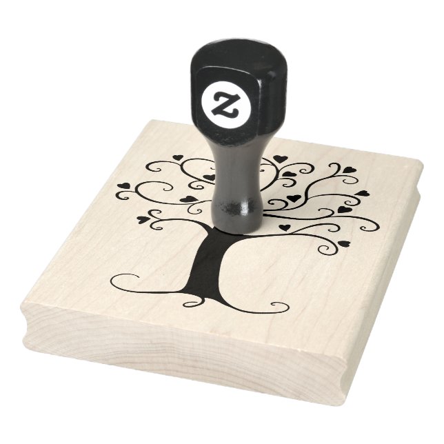 Herz-Tree-Silhouetten, 4" x 5" Gummi-Briefmarke Gummistempel (Stempel)