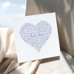 Herz-Typografie-Karte für Mama im Quadrat Feiertagskarte