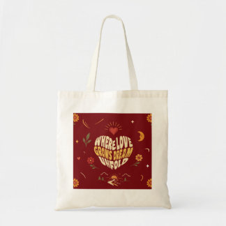 Herz-Typografie Romantische Boho-Tasche Geschenk Tragetasche