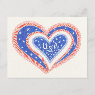 Herz U.S.A Postkarte