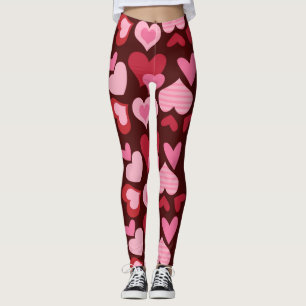 Herz über dunkelroten Hintergrund - für Valentinin Leggings